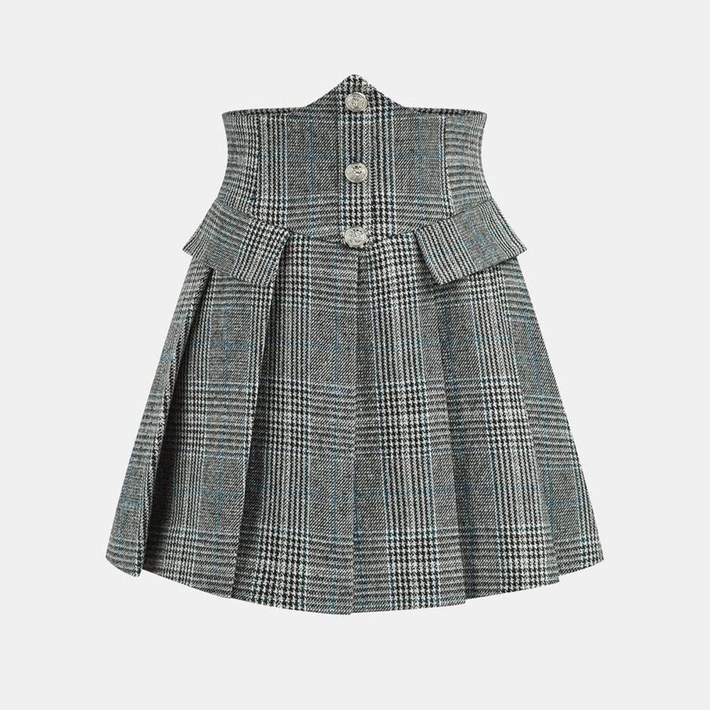 Plaid pleated skirt
